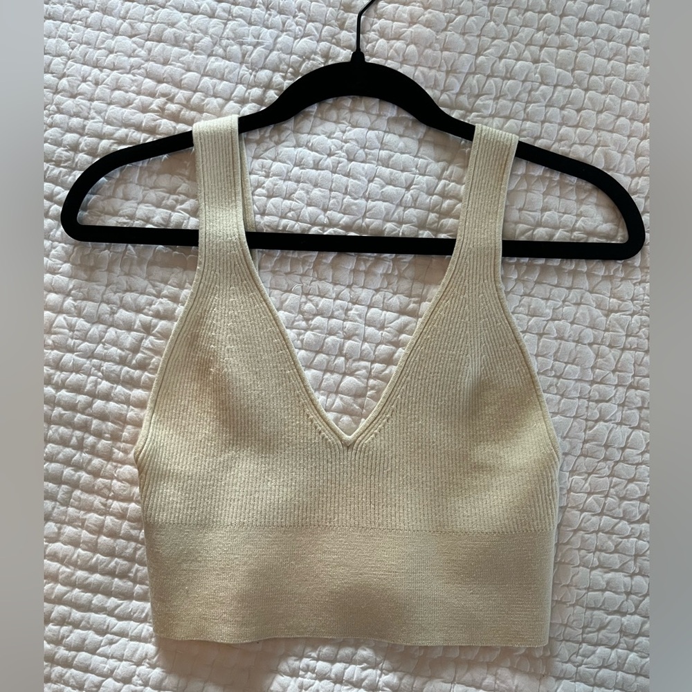 NWOT cream cropped cami